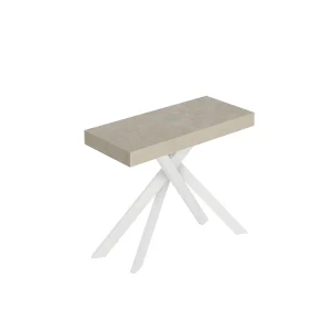 Console extensible 90×40/196 cm Saki Premium Small pieds cachemire blanc