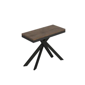 Console extensible 90×40/300 cm Saki Evolution noyer structure anthracite Console extensible 90×40/300 cm Saki Evolution noyer structure anthracite