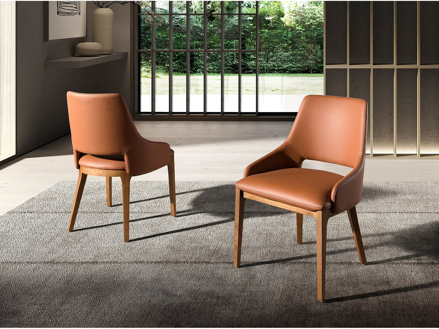 Bruine eco-leren stoel 4156 ANGEL CERDA