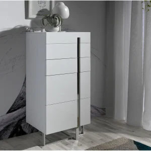 Chiffonier wit hout en verchroomd staal 7018 ANGEL CERDA