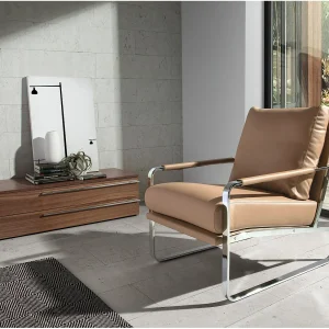 Crème eco-leren gestoffeerde fauteuil 5046 ANGEL CERDA
