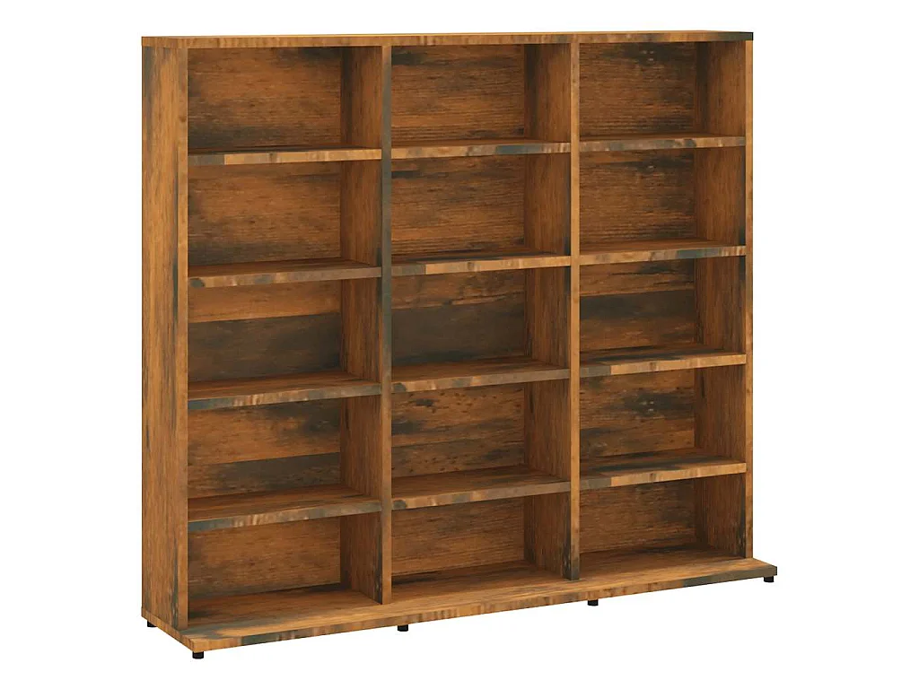 Cd-kast 100x23x89,5 cm bewerkt hout gerookt eikenkleurig