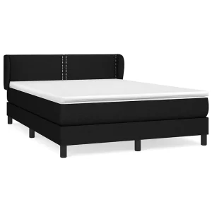 Boxspring met matras stof zwart 140×190 cm Boxspring met matras stof zwart 140×190 cm