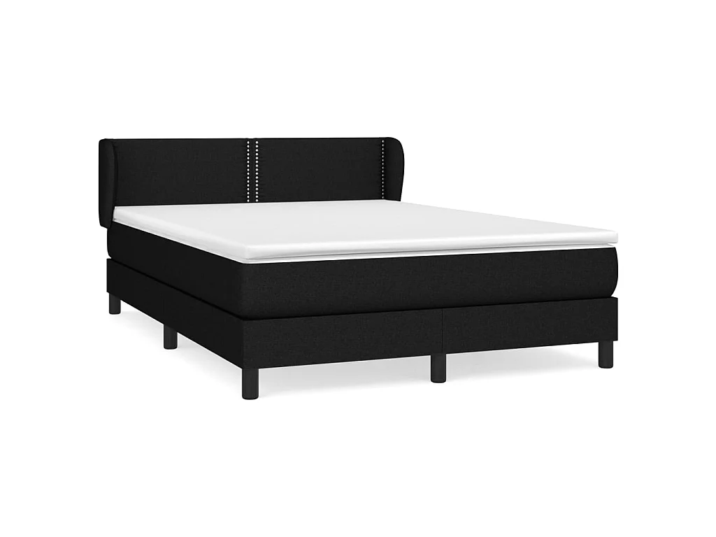 Boxspring met matras stof zwart 140x190 cm