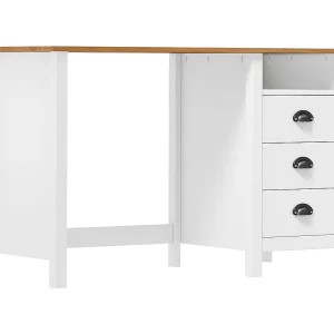 Bureau Hill 3 lades 120x50x74 cm massief grenenhout
