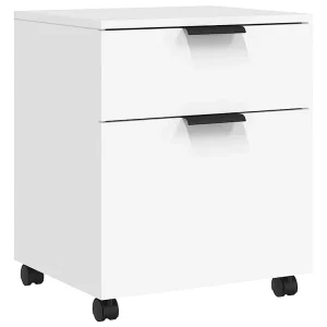 Dossierkast verrijdbaar 45x38x54 cm bewerkt hout wit