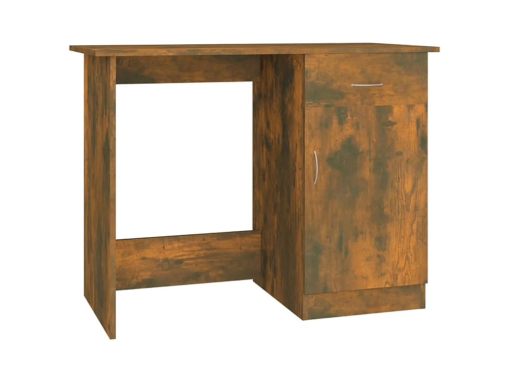 Bureau 100x50x76 cm bewerkt hout gerookt eikenkleurig