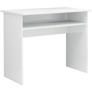 Bureau 90x50x74 cm bewerkt hout hoogglans wit Bureau 90x50x74 cm bewerkt hout hoogglans wit