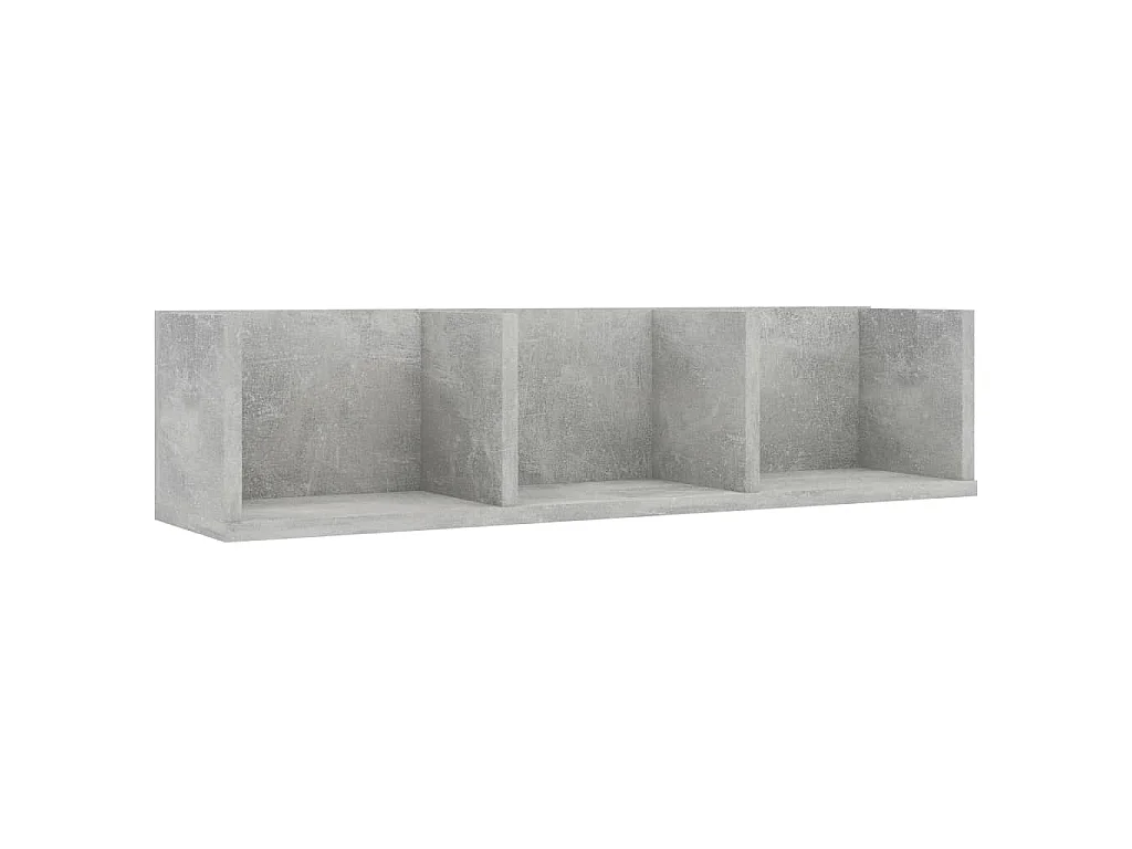 Cd-wandschap 75x18x18 cm bewerkt hout betongrijs