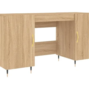 Bureau 140x50x75 cm bewerkt hout sonoma eikenkleurig
