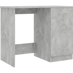 Bureau 100x50x76 cm bewerkt hout betongrijs Bureau 100x50x76 cm bewerkt hout betongrijs