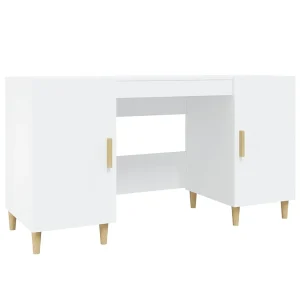 Bureau 140x50x75 cm bewerkt hout wit