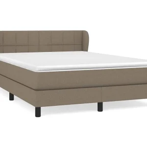 Boxspring met matras stof taupe 140×200 cm Boxspring met matras stof taupe 140×200 cm