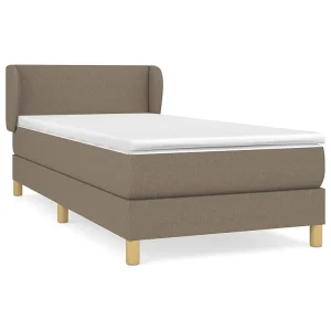 Boxspring met matras stof taupe 90×190 cm Boxspring met matras stof taupe 90×190 cm