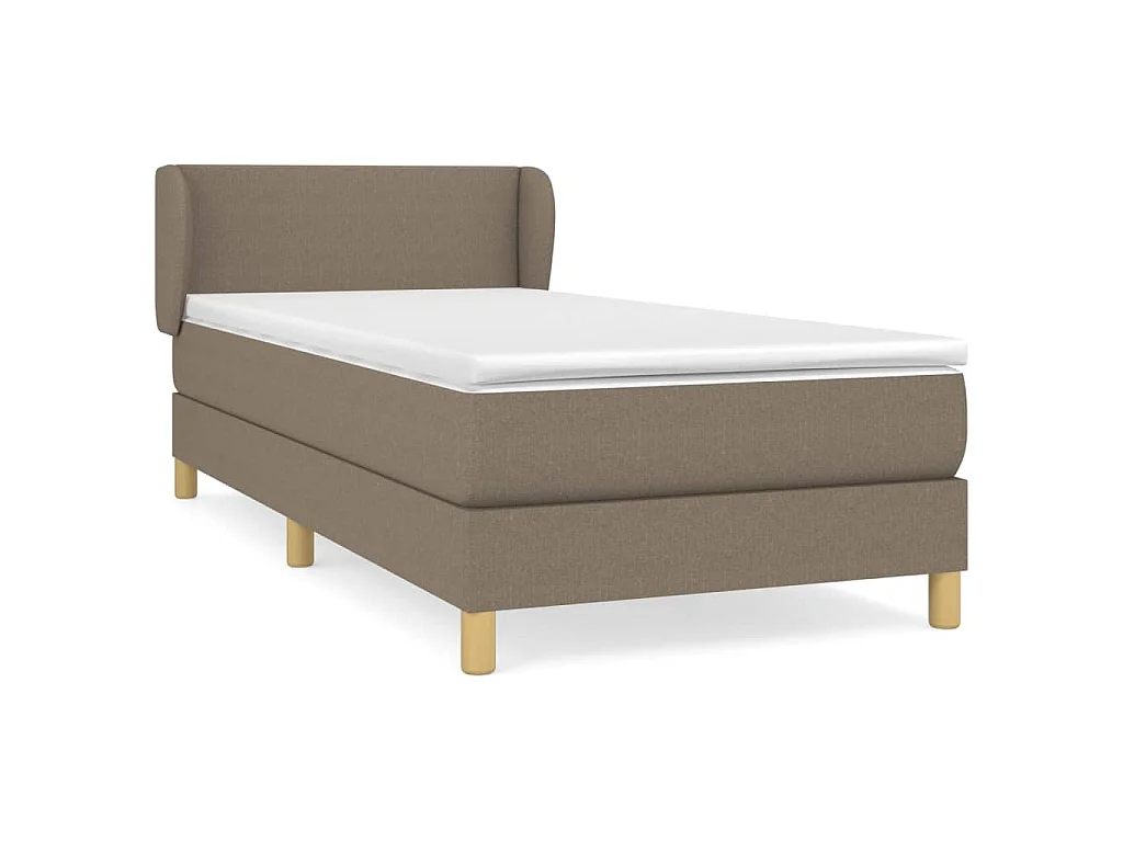 Boxspring met matras stof taupe 90x190 cm