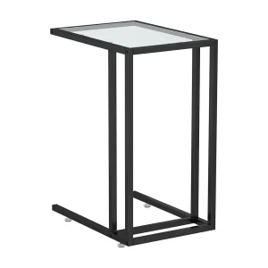 Computer bijzettafel 50x35x65 cm gehard glas transparant Computer bijzettafel 50x35x65 cm gehard glas transparant