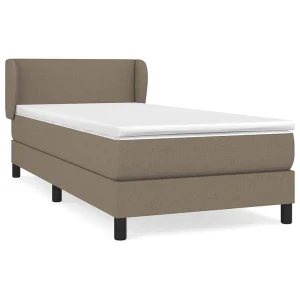 Boxspring met matras stof taupe 90×200 cm