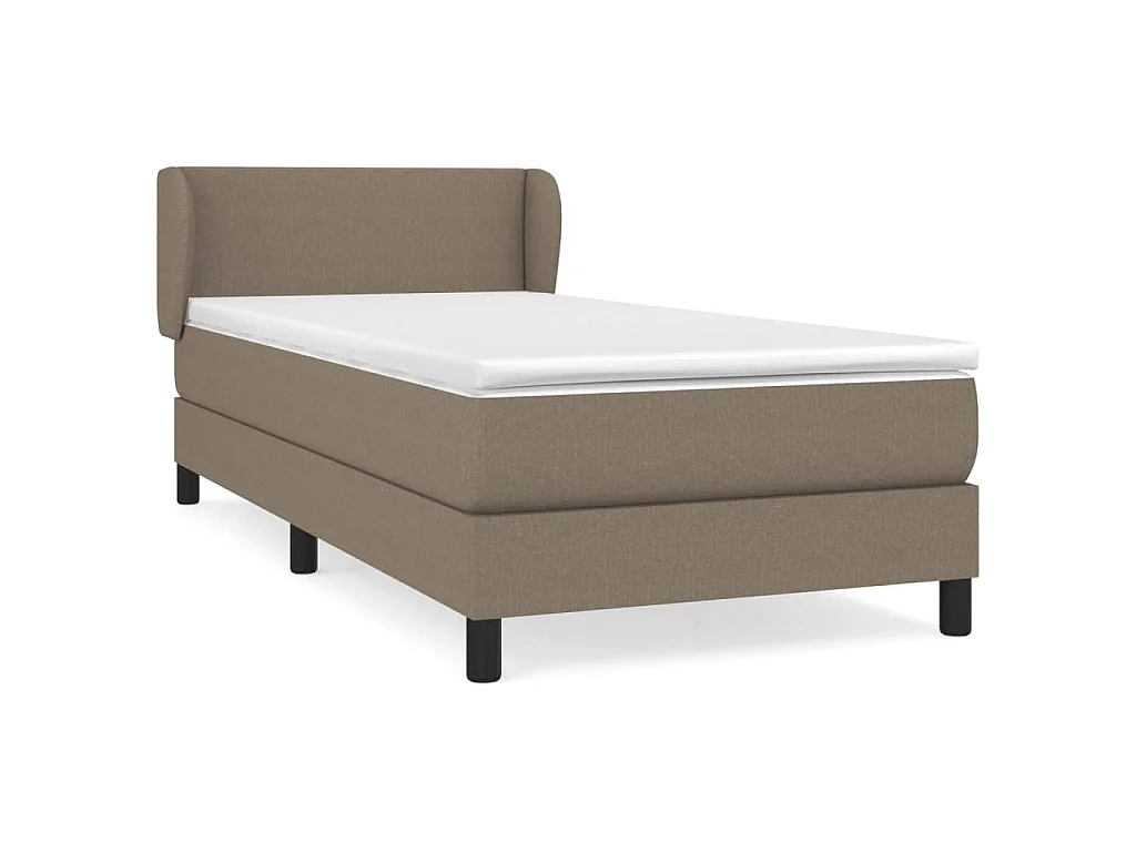 Boxspring met matras stof taupe 90x200 cm