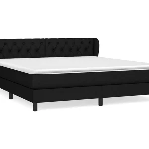 Boxspring met matras stof zwart 160×200 cm Boxspring met matras stof zwart 160×200 cm