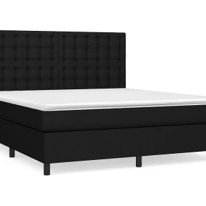 Boxspring met matras stof zwart 180×200 cm Boxspring met matras stof zwart 180×200 cm