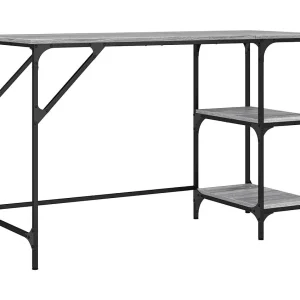 Bureau 120x50x75 cm metaal en bewerkt hout grijs sonoma eiken Bureau 120x50x75 cm metaal en bewerkt hout grijs sonoma eiken