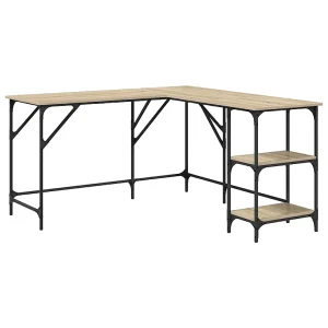 Bureau 139x139x75 cm bewerkt hout sonoma eikenkleurig