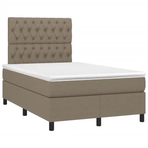 Boxspring met matras stof taupe 120×190 cm Boxspring met matras stof taupe 120×190 cm