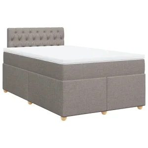 Boxspring met matras stof taupe 120×200 cm Boxspring met matras stof taupe 120×200 cm