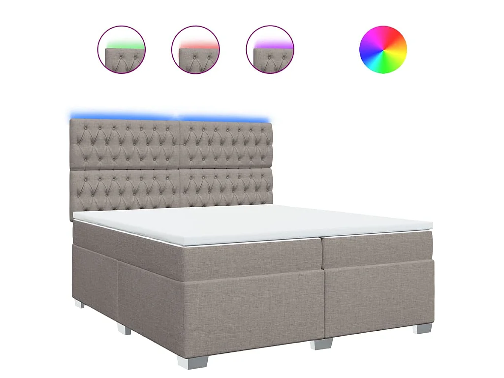 Boxspring met matras stof taupe 200x200 cm