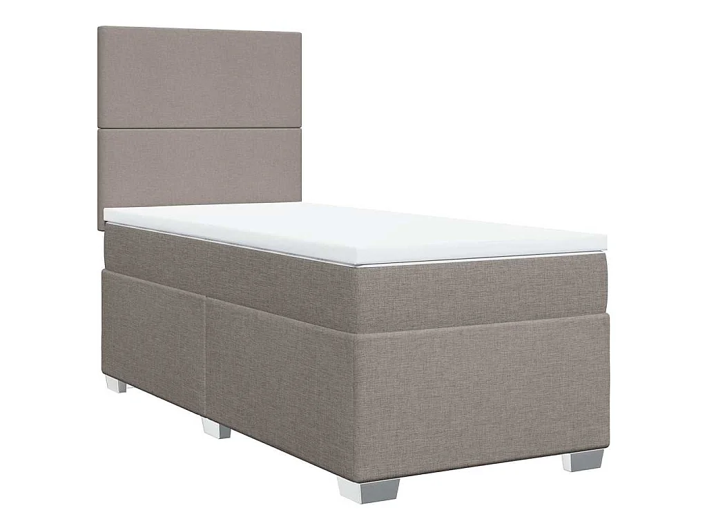 Boxspring met matras stof taupe 100x200 cm