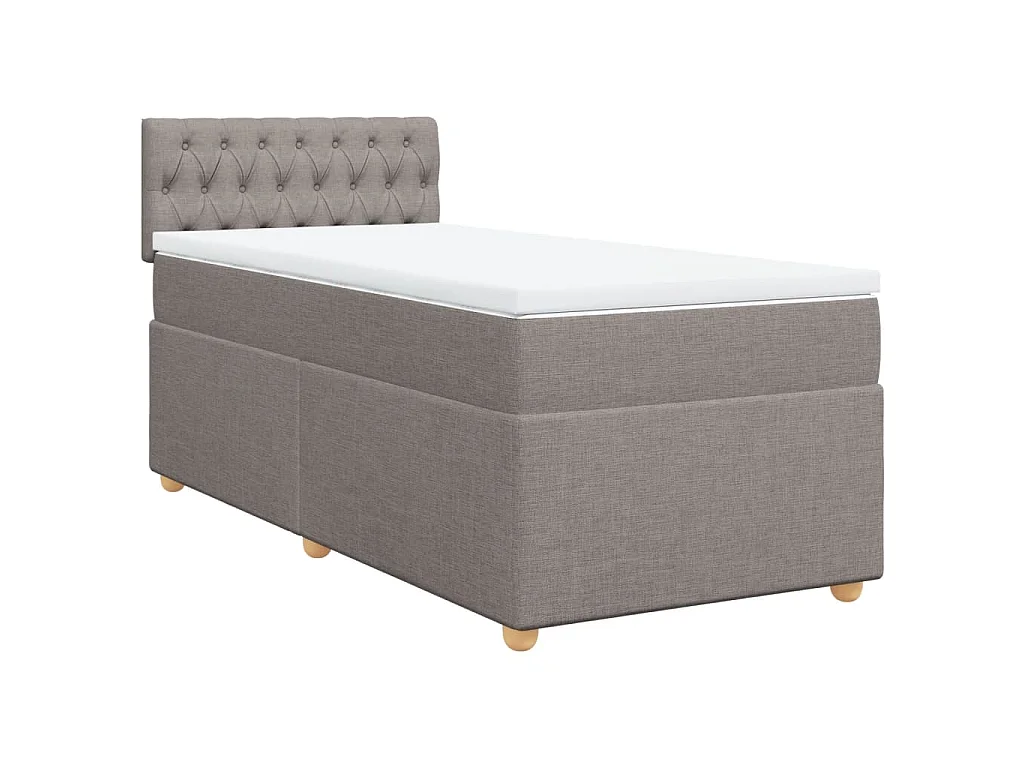 Boxspring met matras stof taupe 90x200 cm
