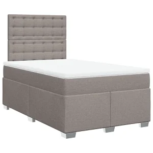 Boxspring met matras stof taupe 120×200 cm