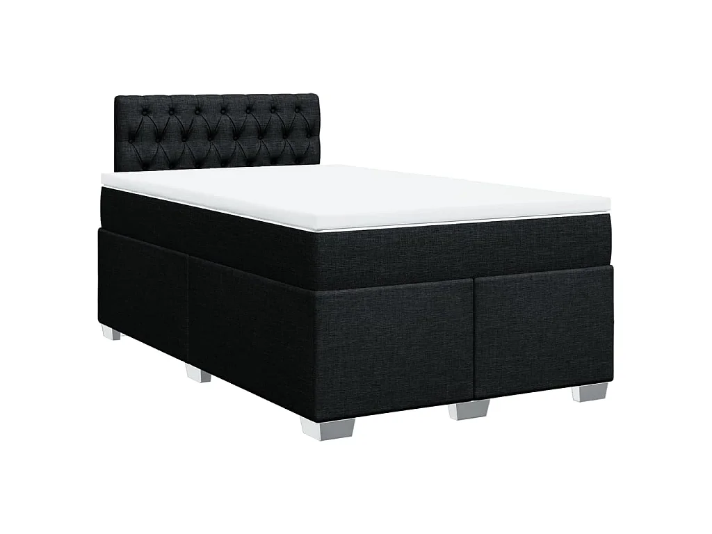 Boxspring met matras stof zwart 120x200 cm