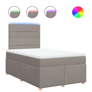Boxspring met matras stof taupe 120×190 cm Boxspring met matras stof taupe 120×190 cm