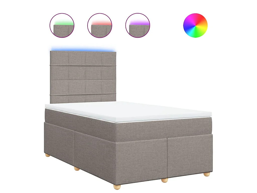 Boxspring met matras stof taupe 120x190 cm