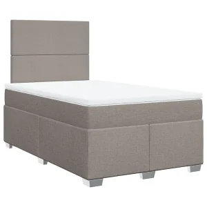 Boxspring met matras stof taupe 120×200 cm