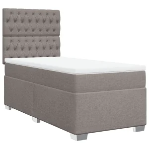 Boxspring met matras stof taupe 90×200 cm Boxspring met matras stof taupe 90×200 cm