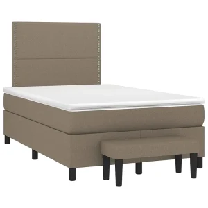 Boxspring met matras stof taupe 120×190 cm Boxspring met matras stof taupe 120×190 cm