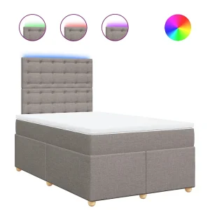 Boxspring met matras stof taupe 120×190 cm Boxspring met matras stof taupe 120×190 cm