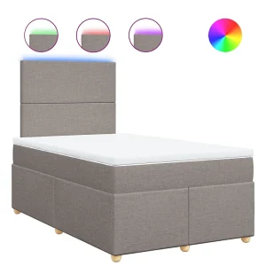 Boxspring met matras stof taupe 120×190 cm Boxspring met matras stof taupe 120×190 cm