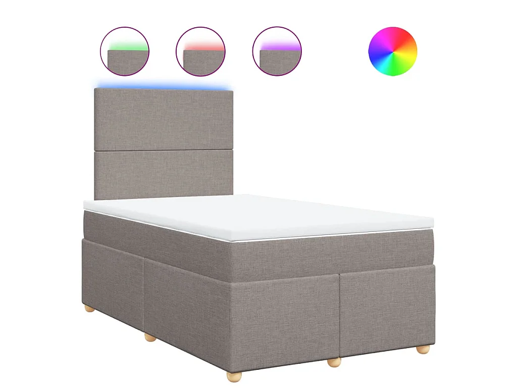 Boxspring met matras stof taupe 120x190 cm