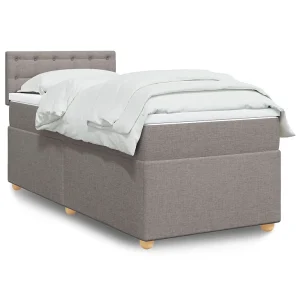 Boxspring met matras stof taupe 90×200 cm Boxspring met matras stof taupe 90×200 cm