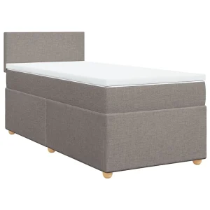 Boxspring met matras stof taupe 100×200 cm