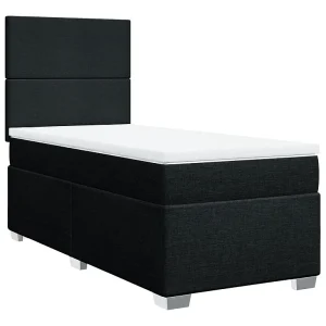 Boxspring met matras stof zwart 100×200 cm Boxspring met matras stof zwart 100×200 cm