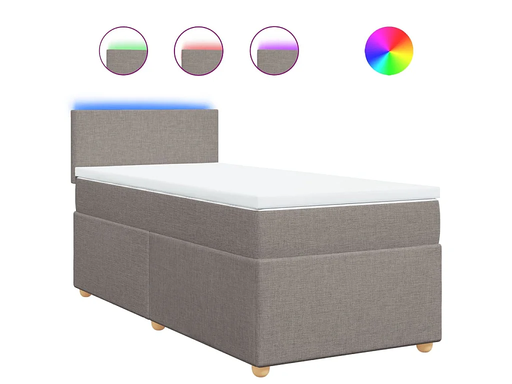Boxspring met matras stof taupe 90x200 cm