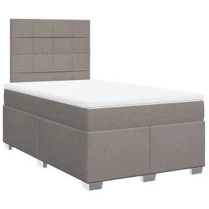 Boxspring met matras stof taupe 120×200 cm