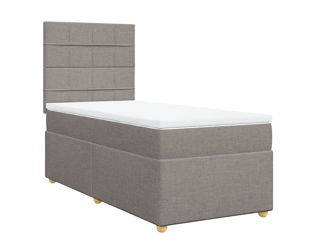 Boxspring met matras stof taupe 90x190 cm