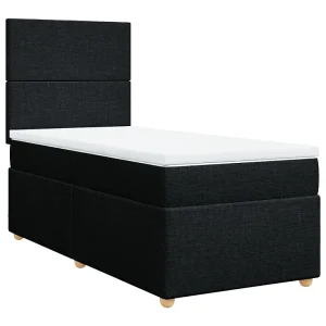 Boxspring met matras stof zwart 90×190 cm Boxspring met matras stof zwart 90×190 cm
