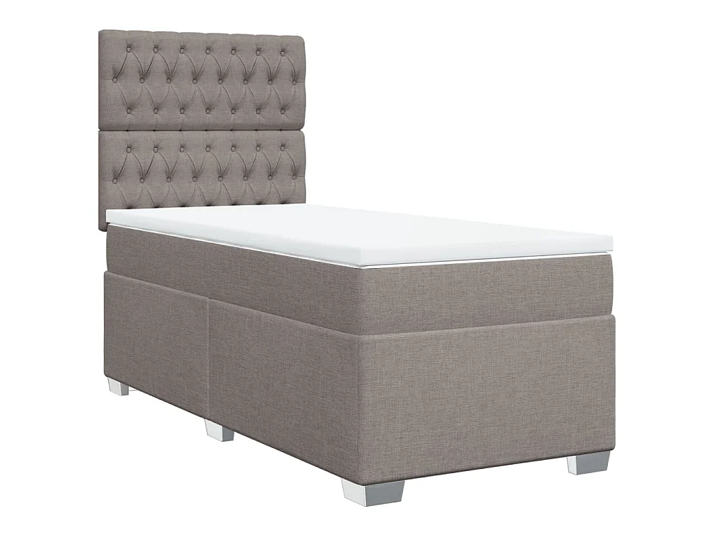 Boxspring met matras stof taupe 100x200 cm