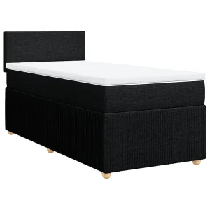 Boxspring met matras stof zwart 90×190 cm Boxspring met matras stof zwart 90×190 cm